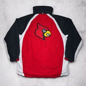 Vintage Louisville Cardinals Pro Player Jacket Red Black Size M NCAA Embroidered